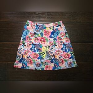 Womens Floral Athleisure Sport Stretch Skort XS
